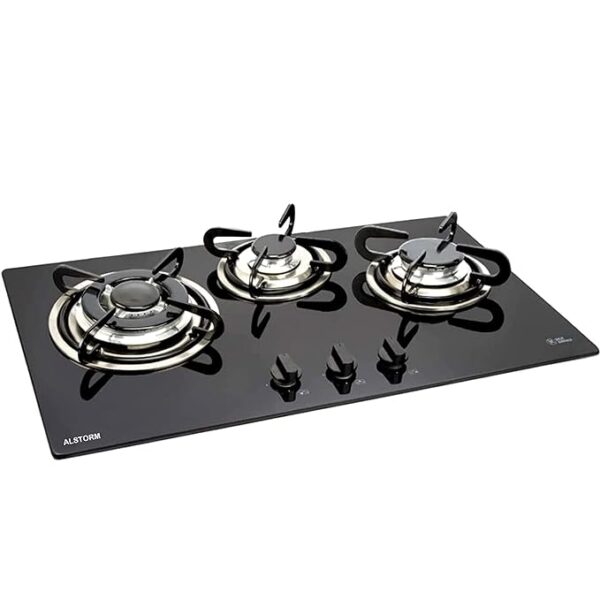 Alstorm Italian Hob 3 Burner Auto Ignition Gas Stove (Italian 3BNR, Aluminum Gas Hob)